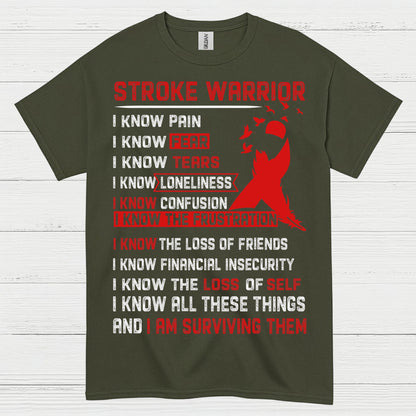 Stroke Warrior Survivor Strength Awareness T Shirt