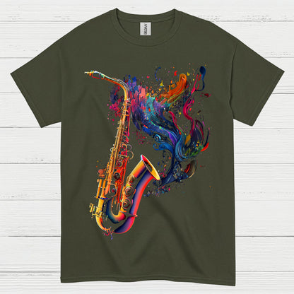 Colorful Saxophone Music Art T Shirt