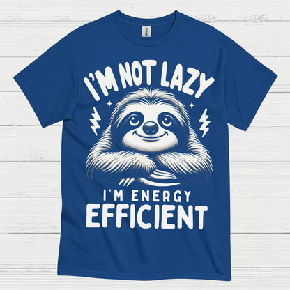 Energy Efficient Sloth Funny Quote T Shirt