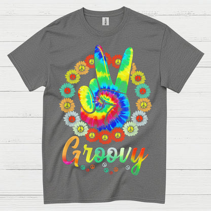 Groovy Tie Dye Peace Sign T Shirt
