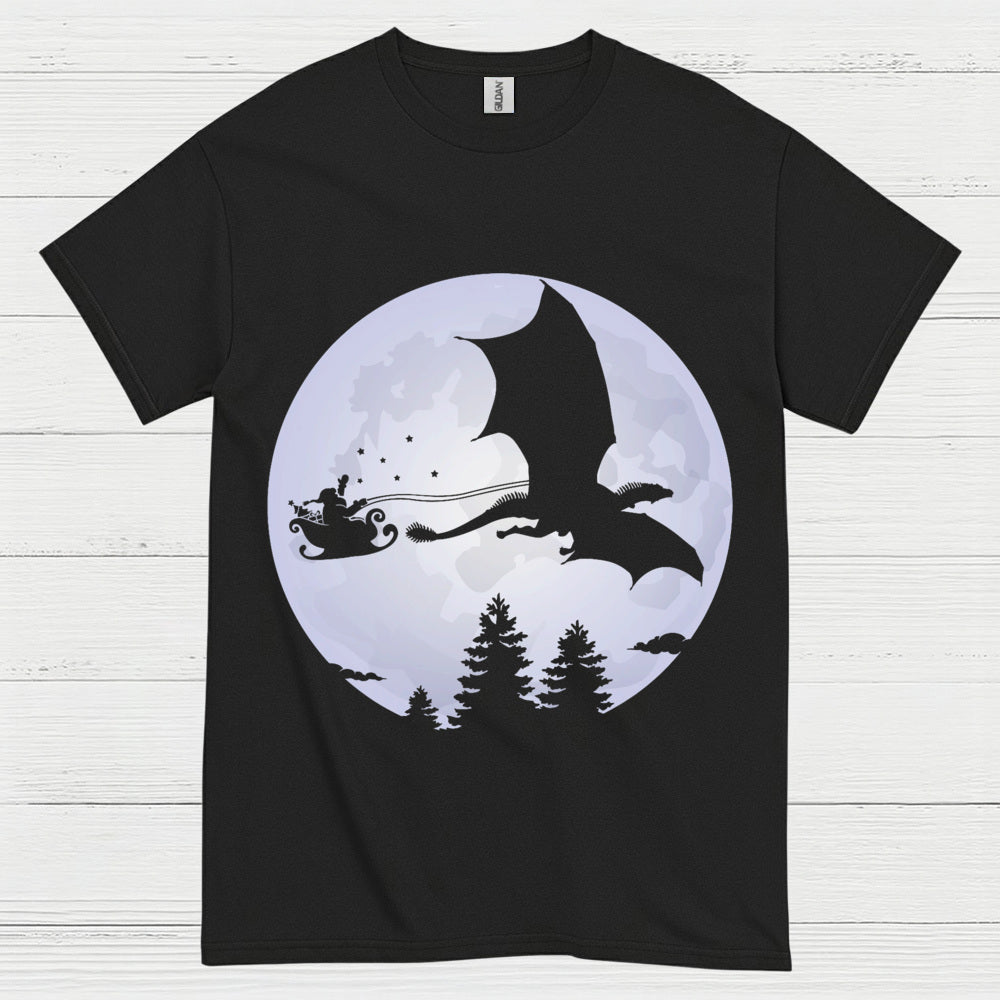 Santa Dragon Moon T Shirt