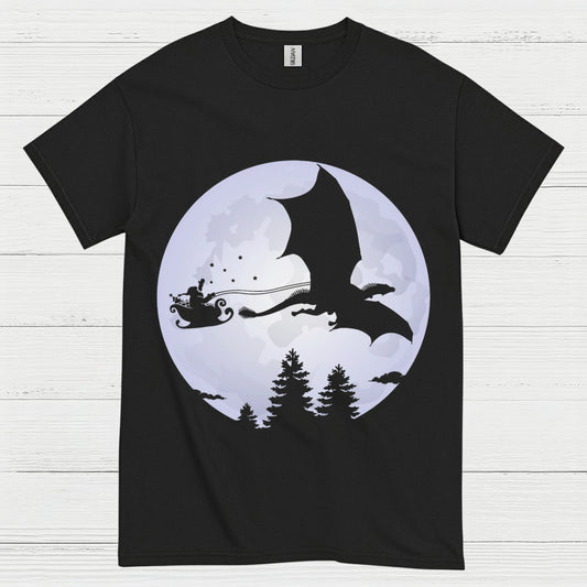 Santa Dragon Moon T Shirt