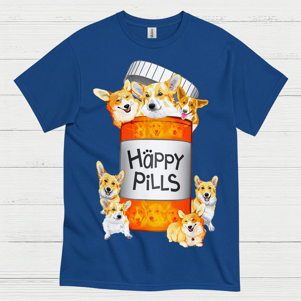 Happy Pills Corgi Dog T Shirt