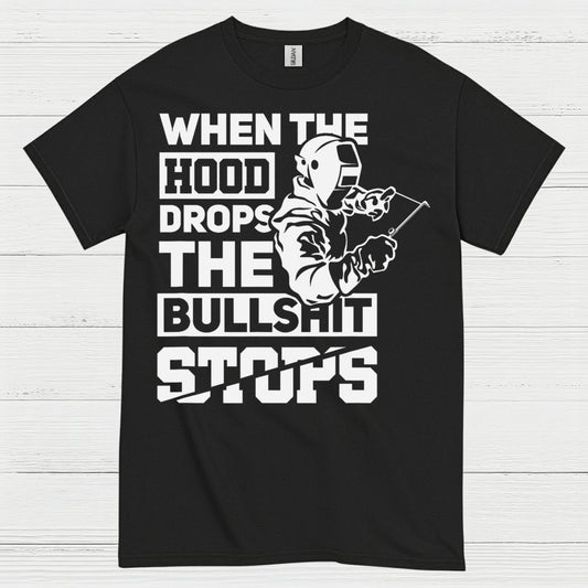 When The Hood Drops Welding T Shirt