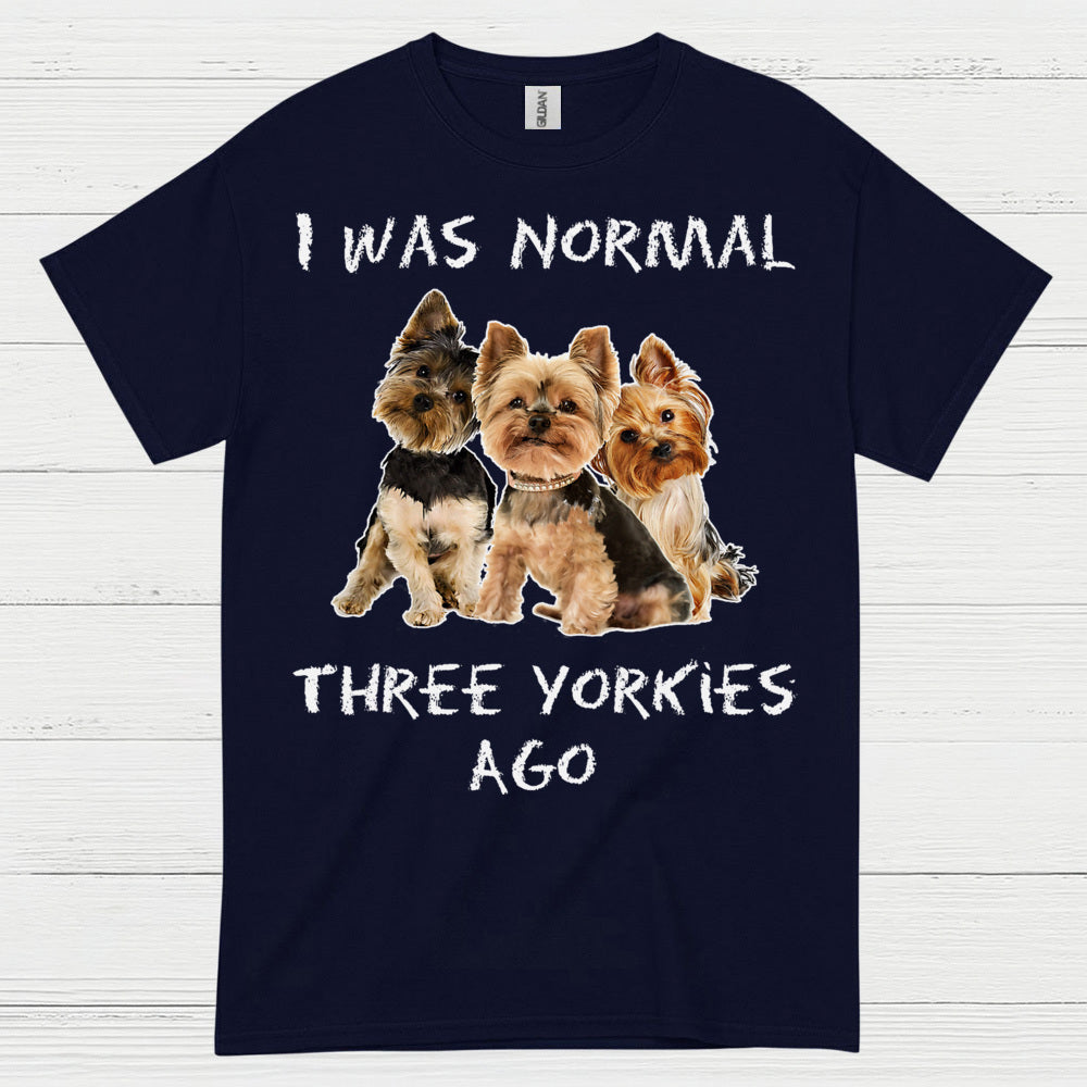 Funny Three Yorkies Ago Dog Lover T Shirt