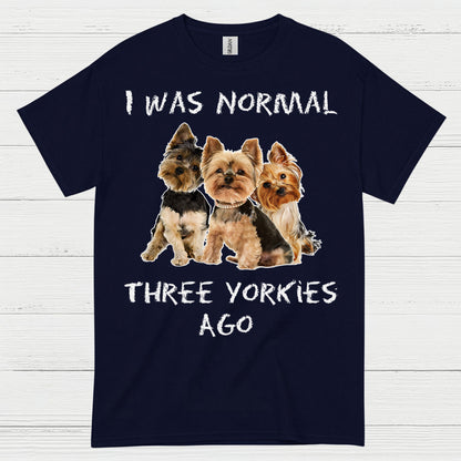 Funny Three Yorkies Ago Dog Lover T Shirt