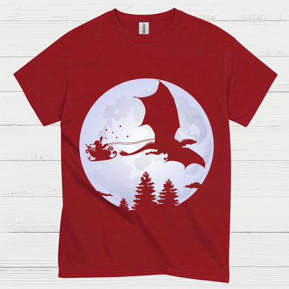 Santa Dragon Moon T Shirt
