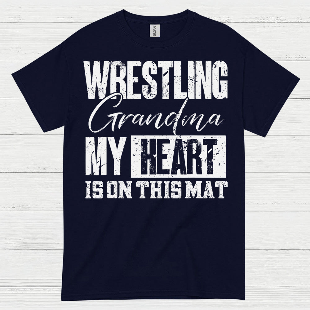Wrestling Grandma Heart on the Mat T Shirt