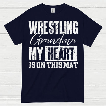 Wrestling Grandma Heart on the Mat T Shirt