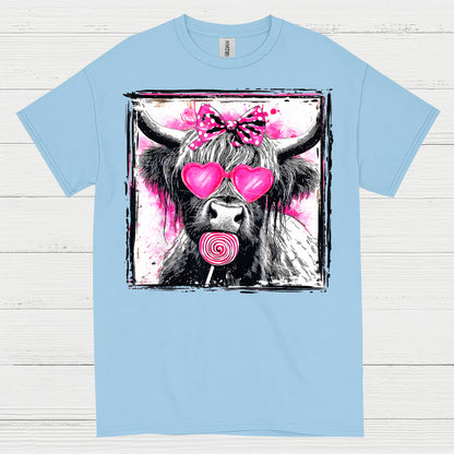 Cute Cow Heart Glasses T Shirt