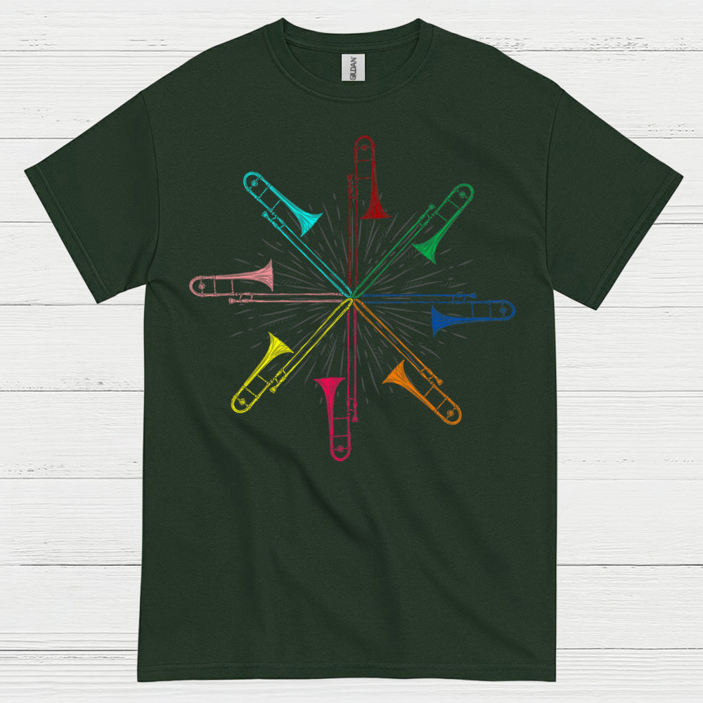 Color Burst Trombone Art T Shirt
