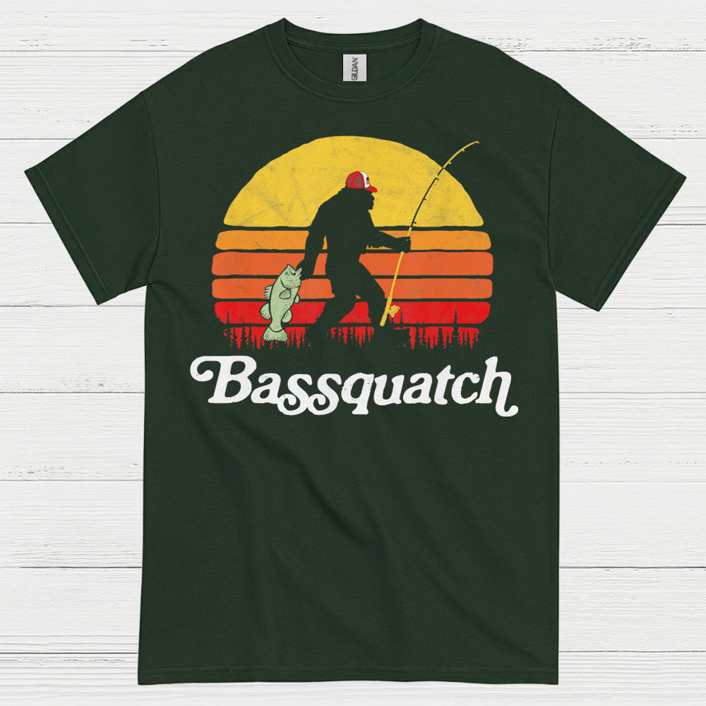 Bassquatch Bigfoot Fishing T Shirt