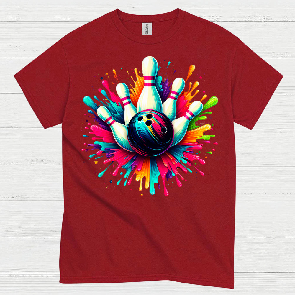 Bowling Chaos Glitch Humor T Shirt
