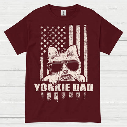 Yorkie Dad Patriotic Dog Lover T Shirt