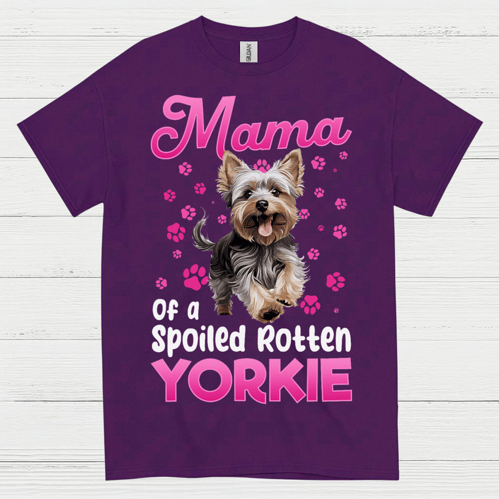 Cute Yorkie Mama Spoiled Dog Mom T Shirt