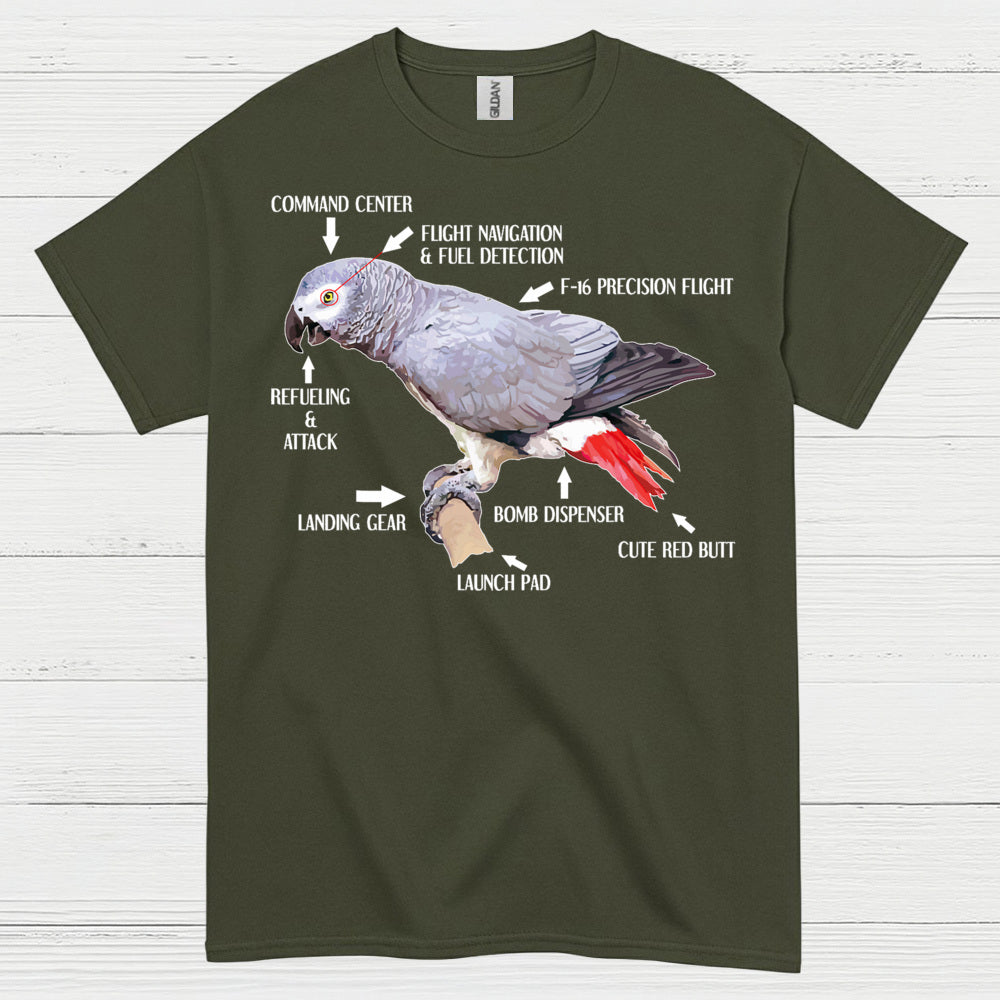 Funny Parrot Anatomy Humor T Shirt