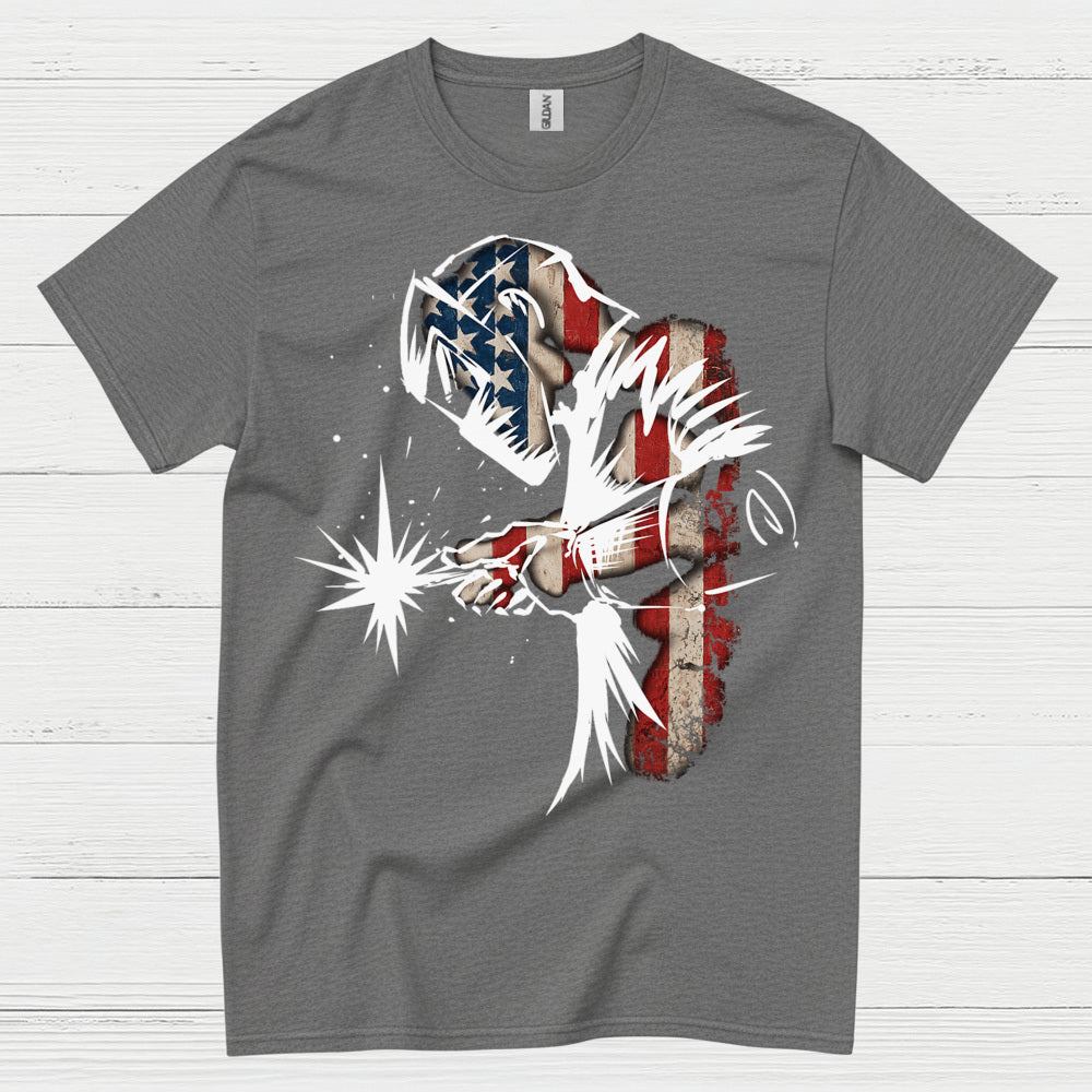 Patriotic American Flag Welding T Shirt
