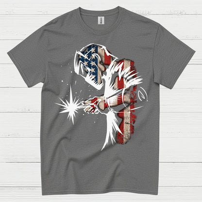 Patriotic American Flag Welding T Shirt