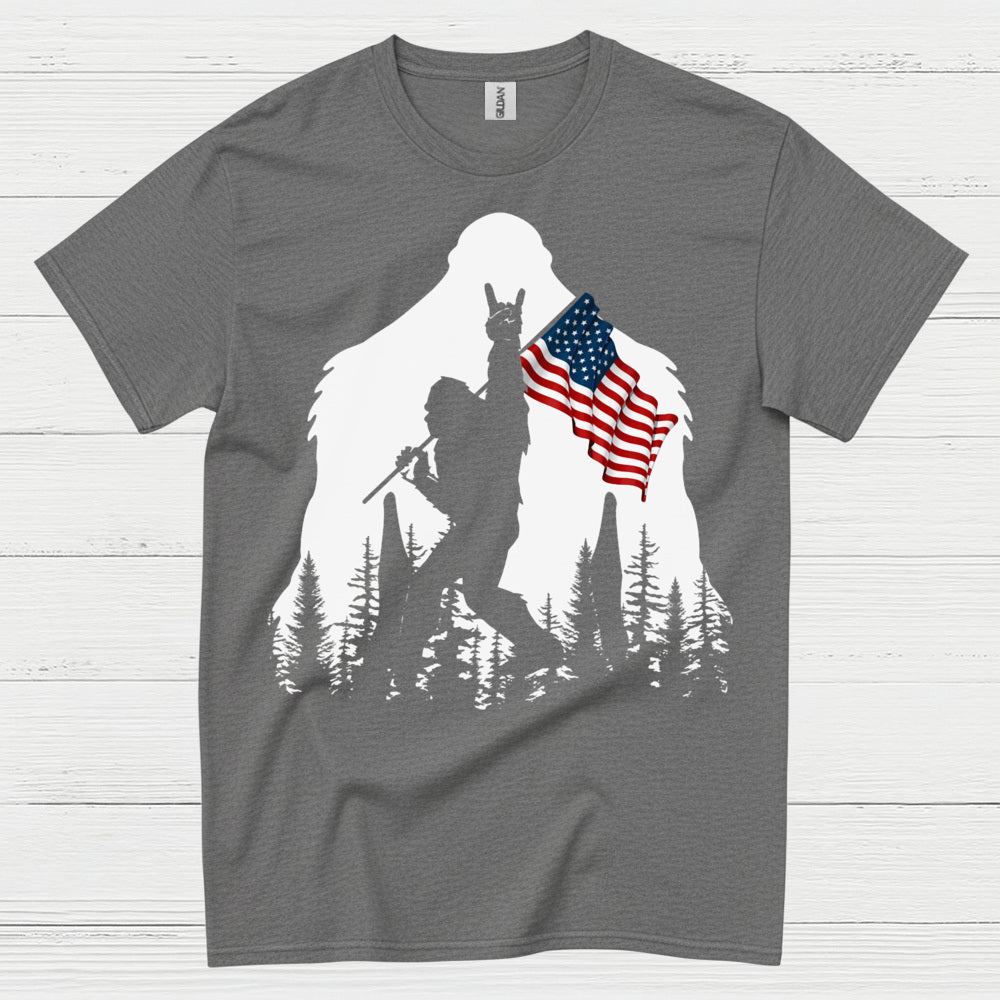 Bigfoot American Flag Silhouette T Shirt
