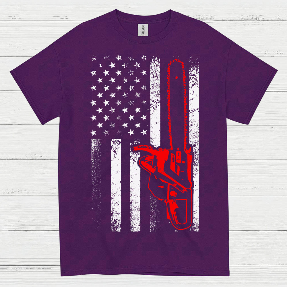 American Chainsaw Flag T Shirt