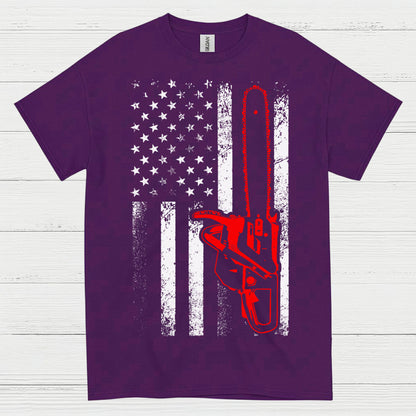 American Chainsaw Flag T Shirt