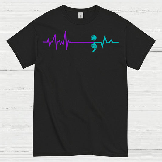 Semicolon Heartbeat Awareness T Shirt