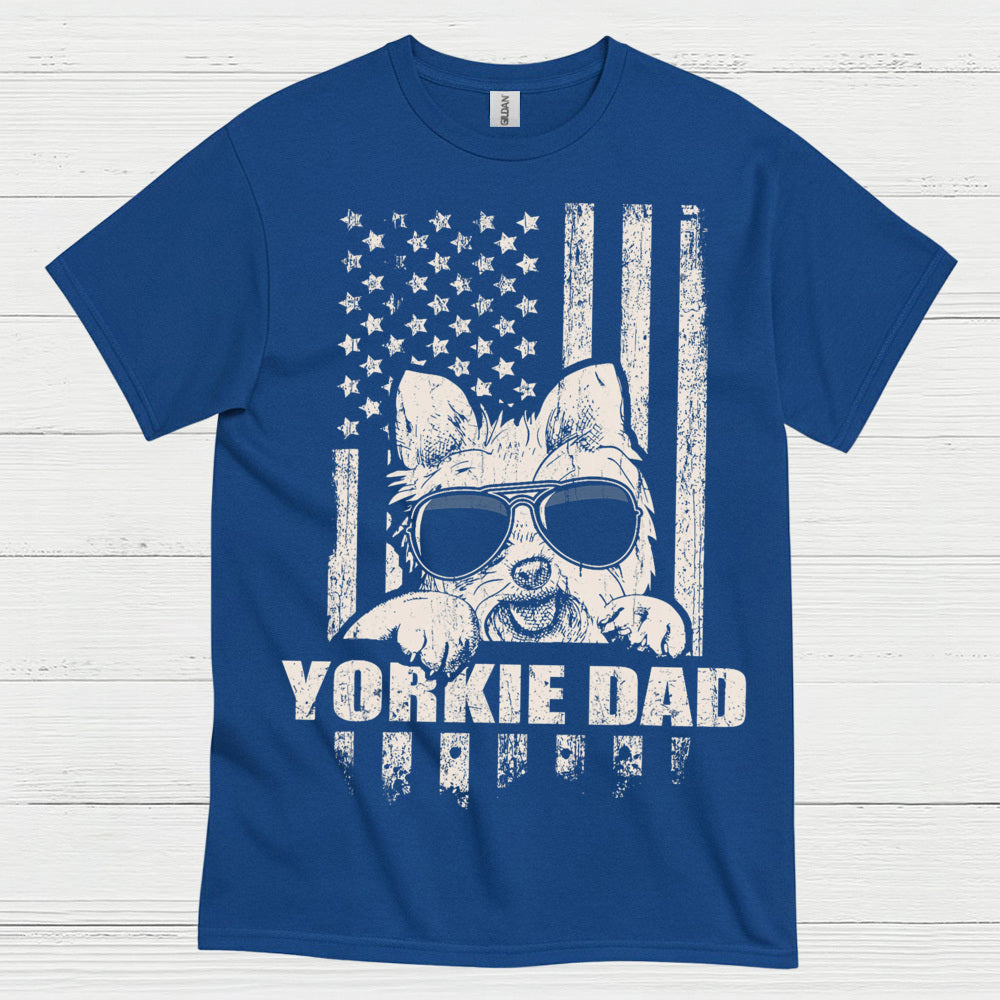 Yorkie Dad Patriotic Dog Lover T Shirt