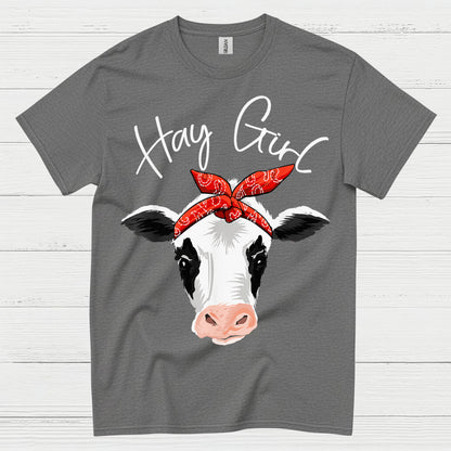 Hay Girl Bandana Cow T Shirt