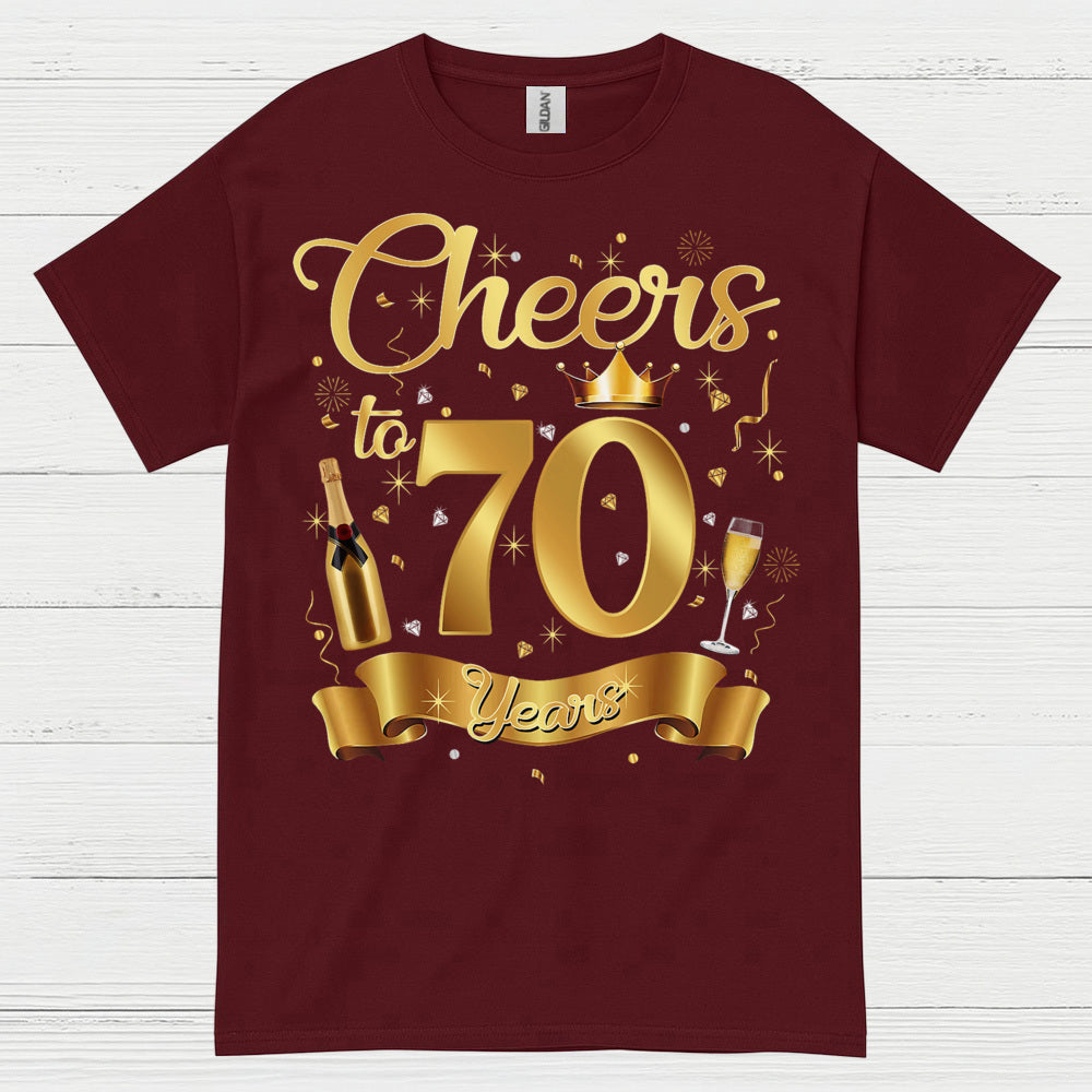Cheers to 70 Celebration Birthday T Shirt