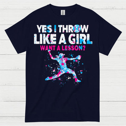 Yes I Throw Like A Girl Pitcher T Shirt