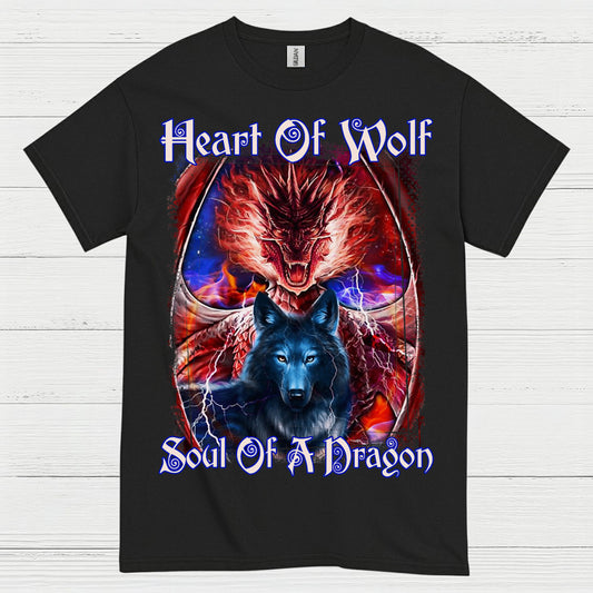 Heart Of Wolf Soul Of A Dragon T Shirt