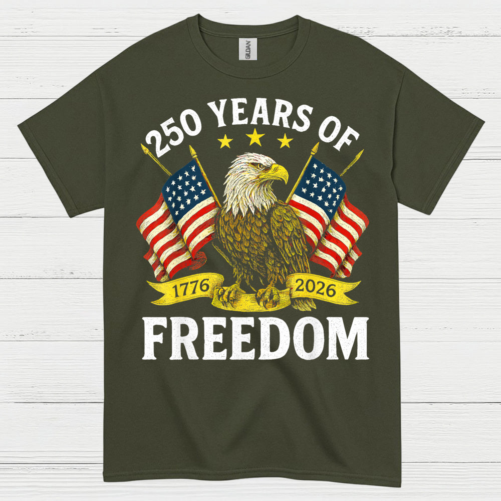 250 Years Of Freedom American Eagle Patriotic T Shirt