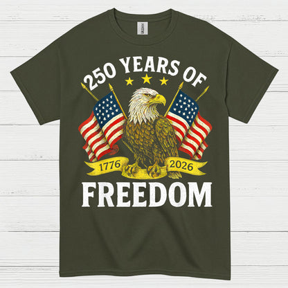 250 Years Of Freedom American Eagle Patriotic T Shirt