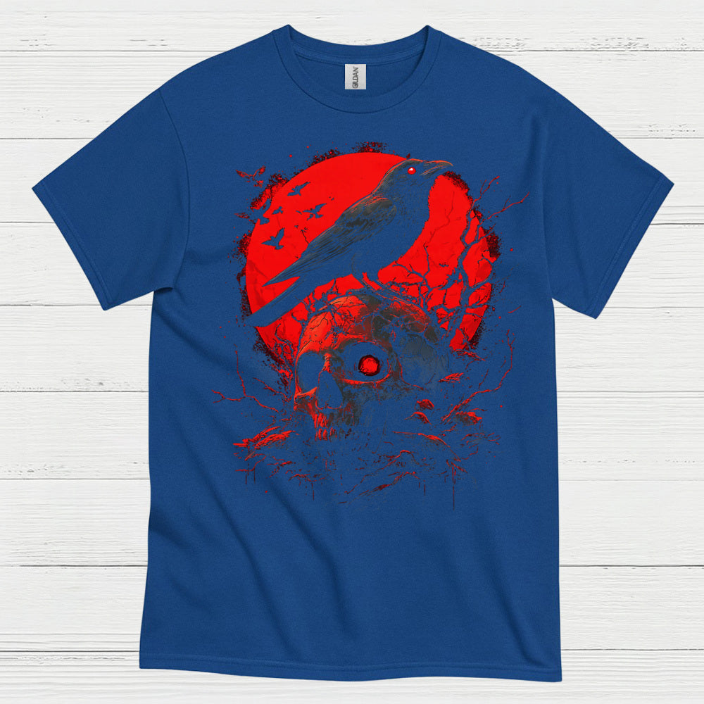 Dark Raven Skull Gothic T Shirt