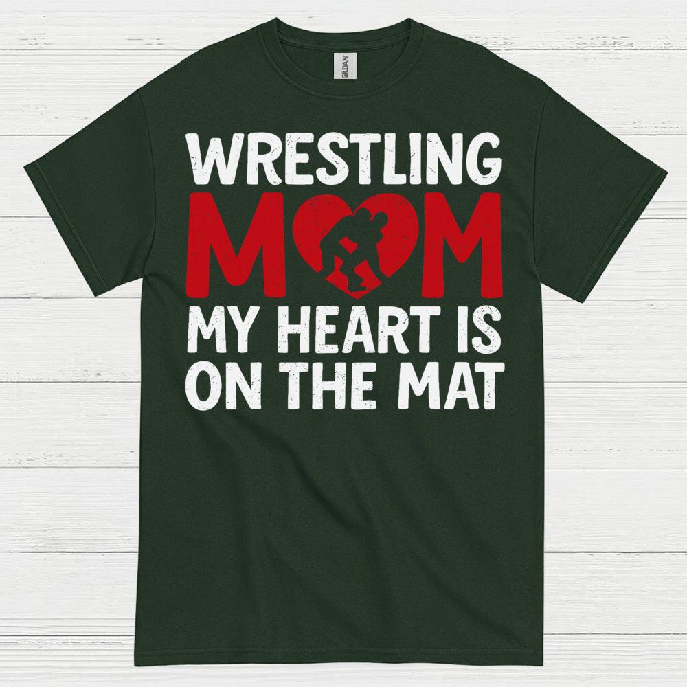 Wrestling Mom Heart On The Mat T Shirt