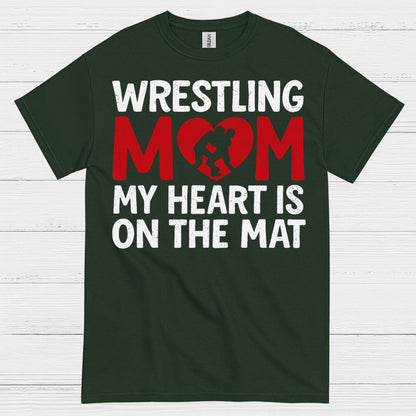 Wrestling Mom Heart On The Mat T Shirt