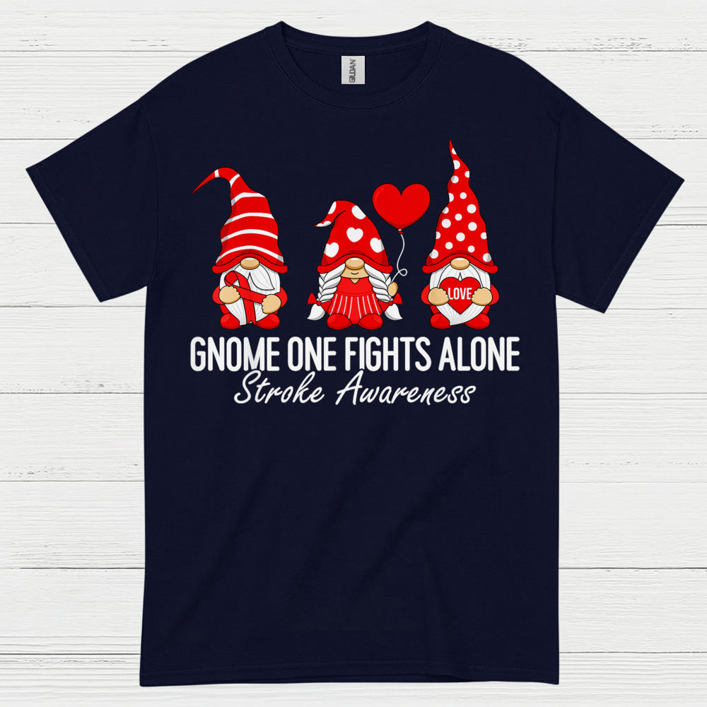 Gnome One Fights Alone Stroke Awareness T Shirt