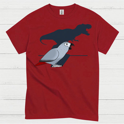 Funny African Grey Dinosaur Shadow T Shirt