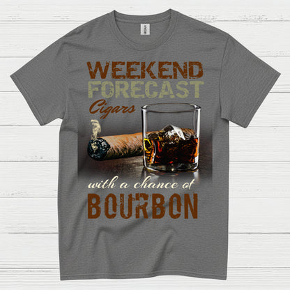 Weekend Forecast Cigars And Bourbon T Shirt