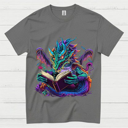 Reading Dragon Fantasy T Shirt