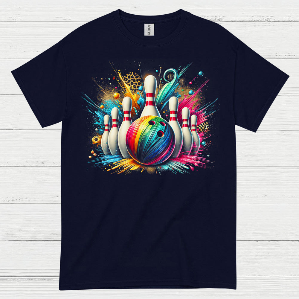 Color Splash Bowling Graphic T Shirt