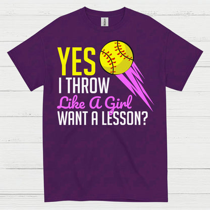 Yes I Throw Like A Girl Softball T Shirt