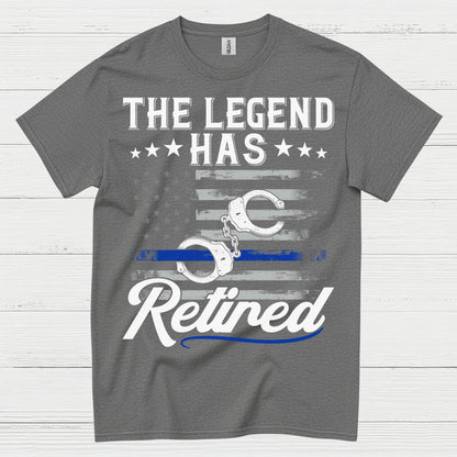 Retired Police Legend Thin Blue Line T Shirt