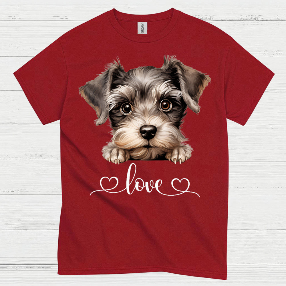Cute Schnauzer Love Heart T Shirt