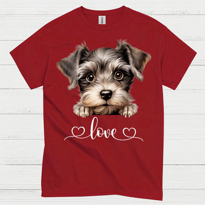 Cute Schnauzer Love Heart T Shirt