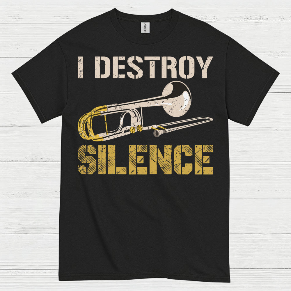 Destroy Silence Trombone Vintage T Shirt