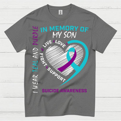 In Memory Of My Son Awareness T Shirt