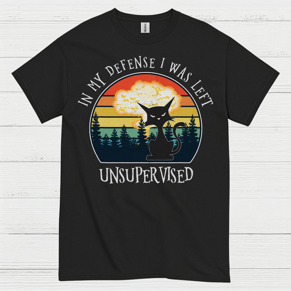 Unsupervised Cat Defense Humor T Shirt