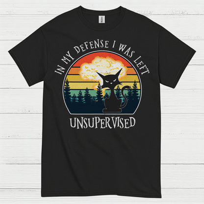 Unsupervised Cat Defense Humor T Shirt