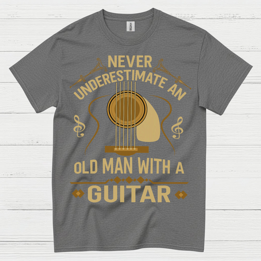 Never Underestimate An Old Man With A Guitar T Shirt